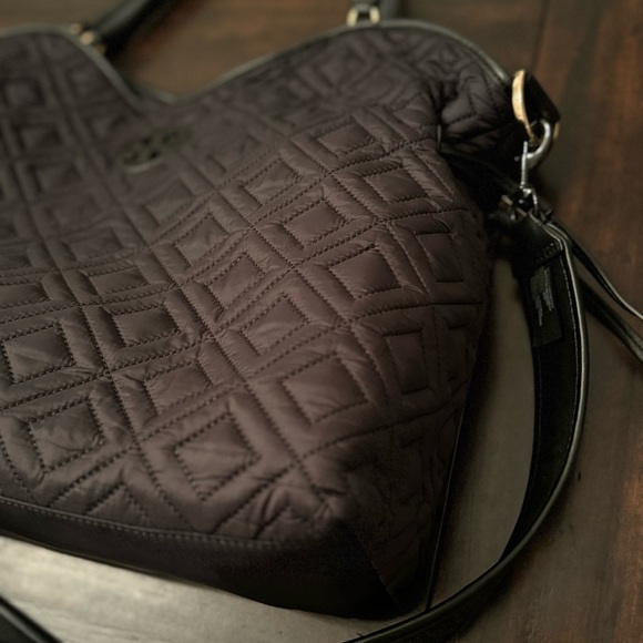 LIKE NEW Tory Burch Quilted Nylon Marion Baby Bag Tote & Rebecca Minkoff Strap - Picture 10 of 14
